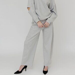 Tibi Sweatshirt Program Winslow Pant in Heather Grey
